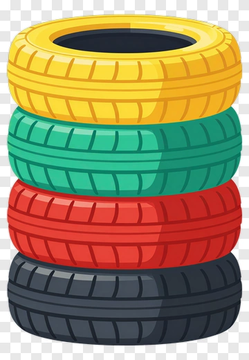 Colorful Stack Of Tires PNG