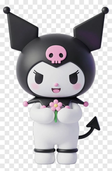 Kawaii Character Holding A Flower PNG