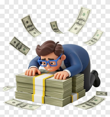 Businessman Overwhelmed By Money PNG