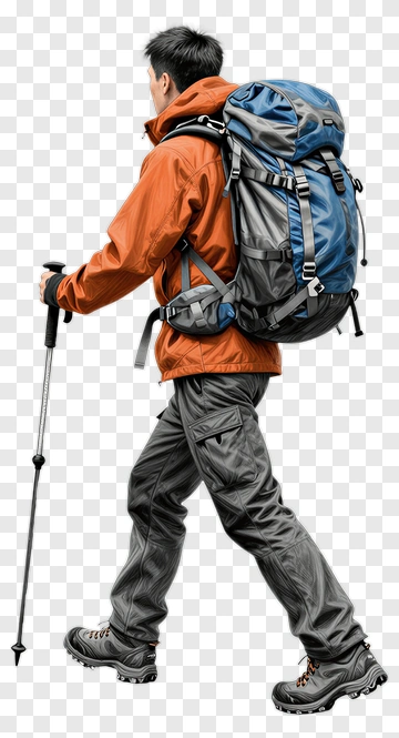Hiker Walking With A Backpack PNG