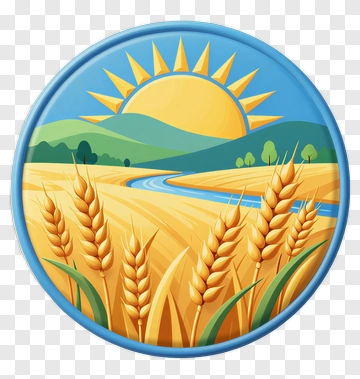 Wheat Field With Sun And River PNG
