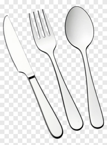 Cutlery Set Including Knife, Fork, And Spoon PNG