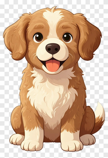 Cartoon Dog Sitting And Smiling PNG