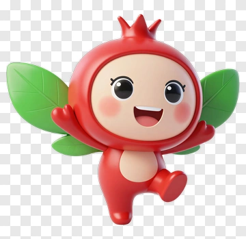 Cartoon Character With Green Leaves PNG