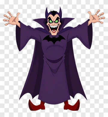 Cartoon Vampire Character With Outstretched Arms PNG