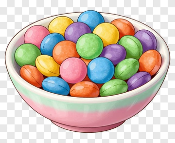 Colorful Candy Bowl PNG