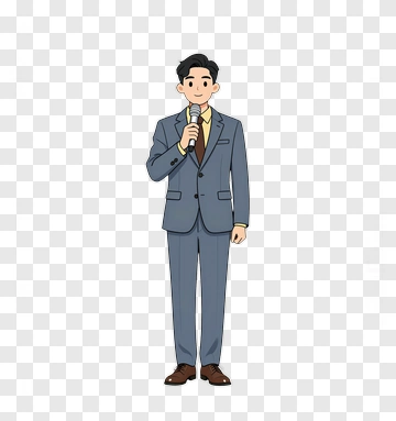 Businessman Holding A Microphone PNG
