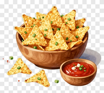 Bowl Of Tortilla Chips With Salsa PNG
