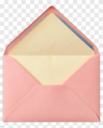 Pink Envelope With Lined Paper PNG