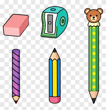 Colorful School Supplies Collection PNG