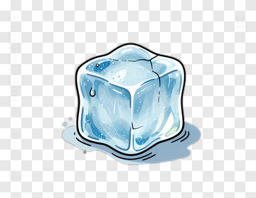 Ice Cube With Water Droplets PNG