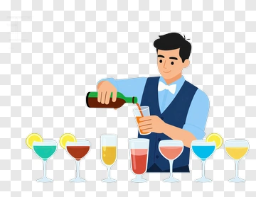 Bartender Pouring A Cocktail PNG