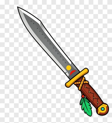 Cartoon Sword With Decorative Handle PNG