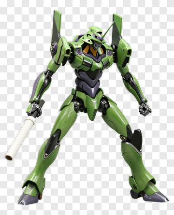 Green Mech Robot Holding A Bat PNG