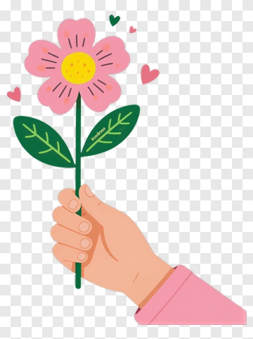 Hand Holding A Flower PNG