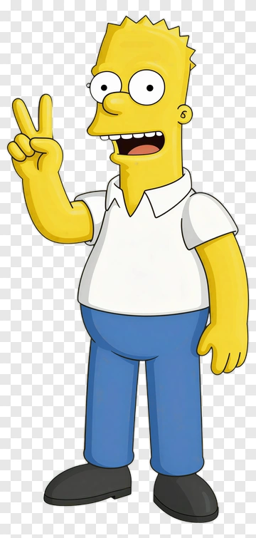 Bart Simpson Waving Peace Sign PNG