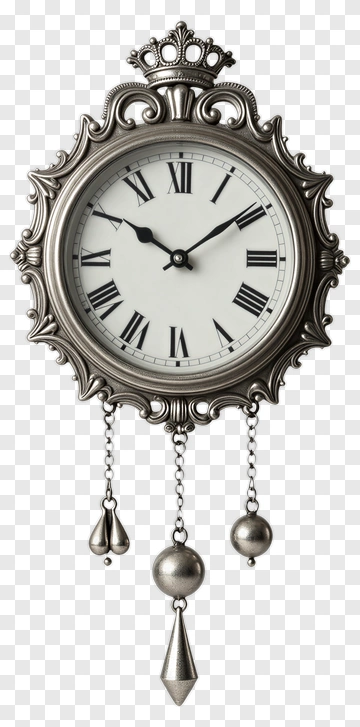 Vintage Wall Clock With Pendulum PNG