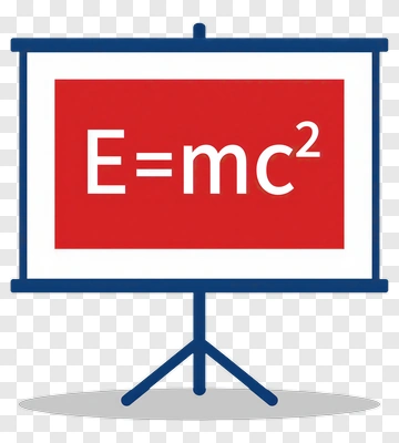 Presentation Slide With E=mc² Equation PNG