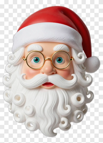 Santa Claus Face With Red Hat PNG