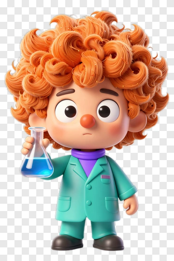 Cartoon Scientist Holding A Flask PNG
