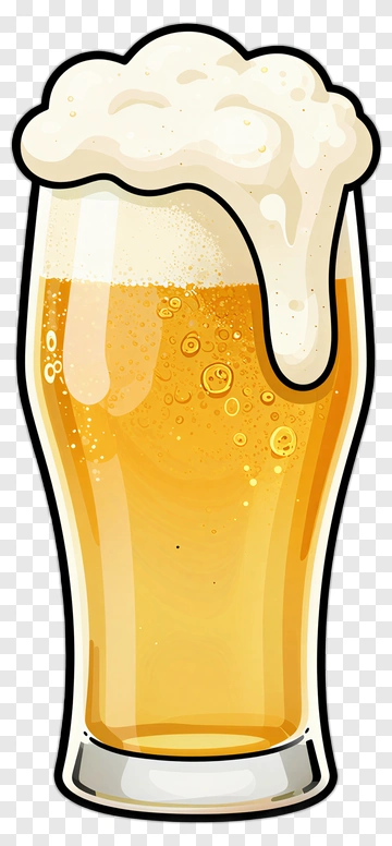 Cartoon Beer Glass With Foam PNG