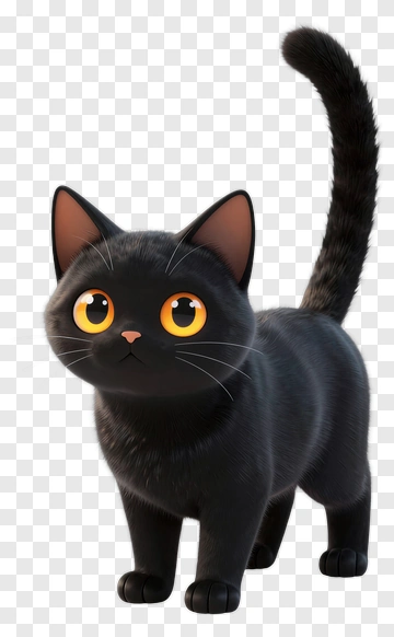 Cartoon Black Cat PNG