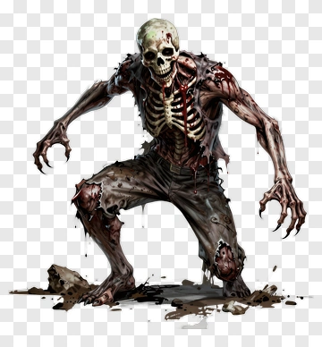 Zombie Skeleton Emerging From The Ground PNG