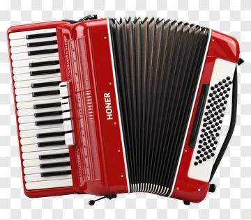 Red Accordion With Black Keys PNG