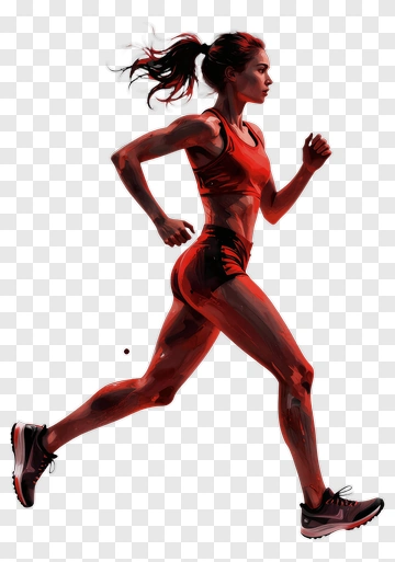 Woman Running In Athletic Gear PNG