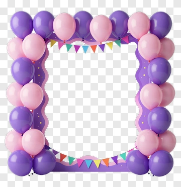 Colorful Balloon Frame With Bunting PNG