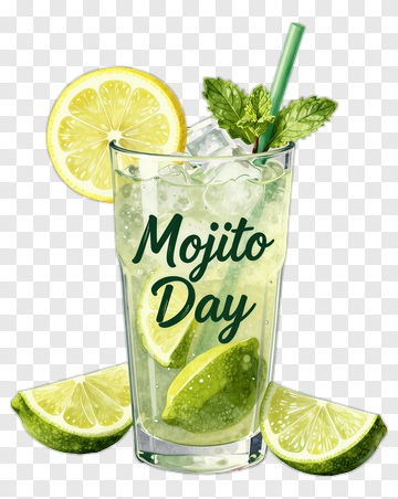 Mojito Day Cocktail With Limes And Mint PNG