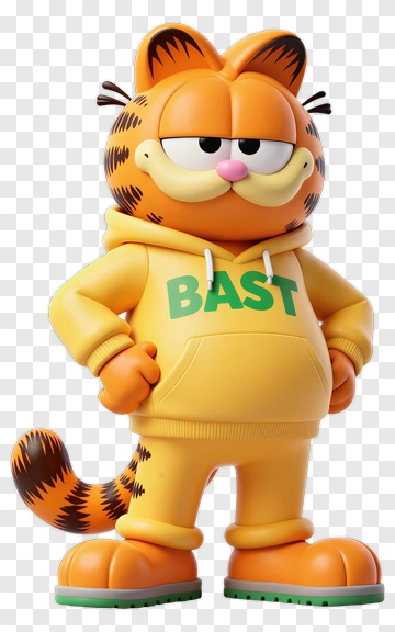 Cartoon Cat Wearing A Yellow Hoodie PNG