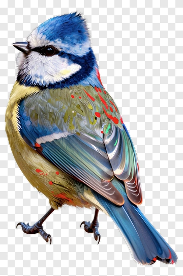 Colorful Blue Tit Bird PNG