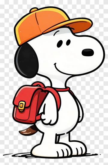 Cartoon Dog Wearing A Backpack And Cap PNG