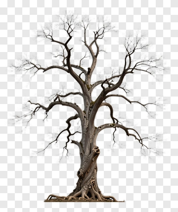 Leafless Tree With Gnarled Roots PNG