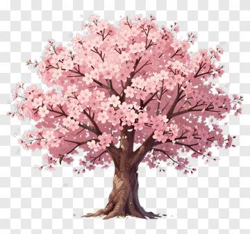 Colorful Cherry Blossom Tree PNG