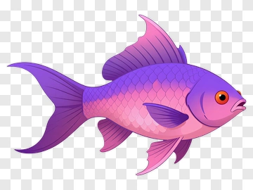 Cartoon Purple Fish PNG