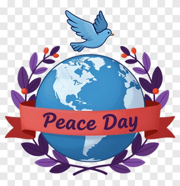 Peace Day Earth Globe With Dove PNG