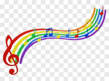 Colorful Music Notes And Treble Clef PNG