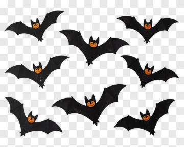 Cartoon Bats With Orange Faces PNG