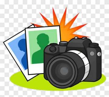 Camera With Photos And Flash PNG