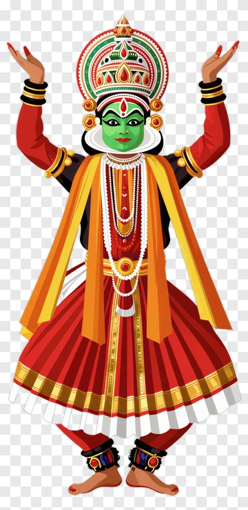 Traditional Indian Dancer In Colorful Costume PNG