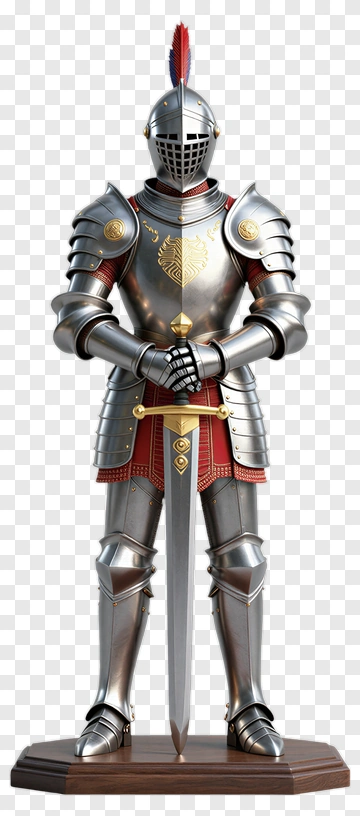 3D Knight In Armor Holding A Sword PNG
