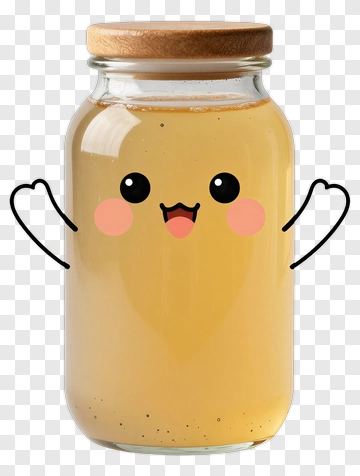 Cartoon Jar With Happy Face PNG