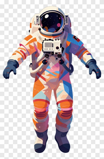Colorful Astronaut In Space Suit PNG
