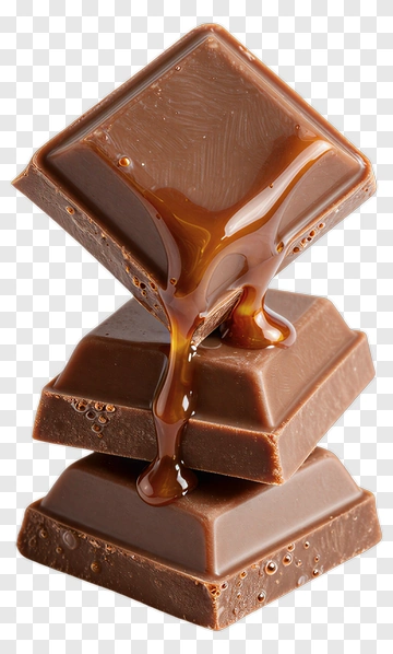 Chocolate Squares With Caramel Drizzle PNG
