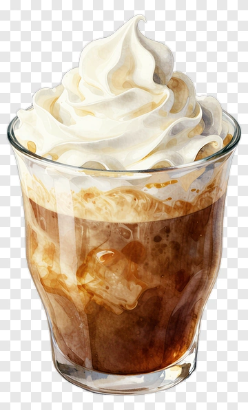 Iced Coffee With Whipped Cream PNG