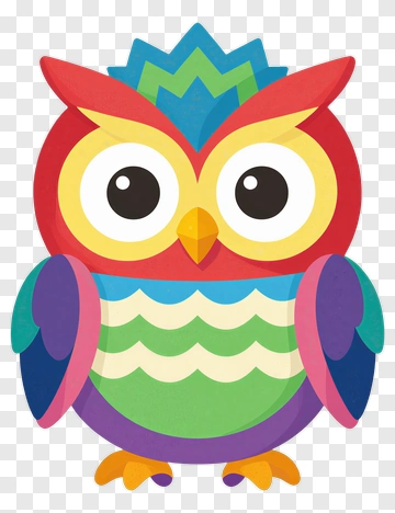 Colorful Cartoon Owl PNG
