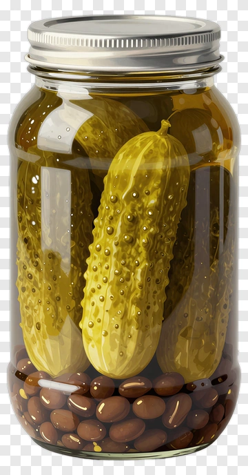 Jar Of Pickles With Brown Beans PNG