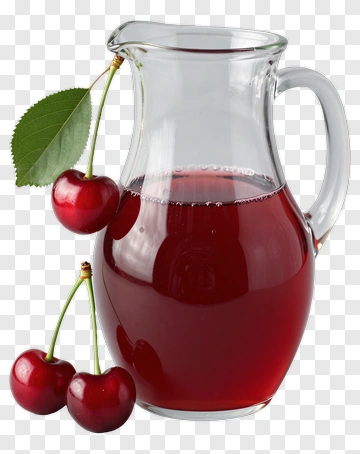 Cherry Juice Pitcher With Fresh Cherries PNG